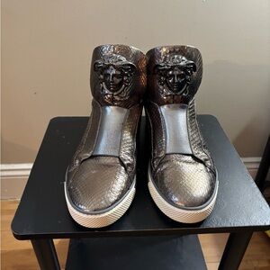 Designer Versace Men’s Bronze Python High Top Shoes size 43 normal wear